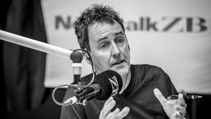 Mike Hosking at work in the Newstalk ZB studio. (Photo / Michael Craig)
