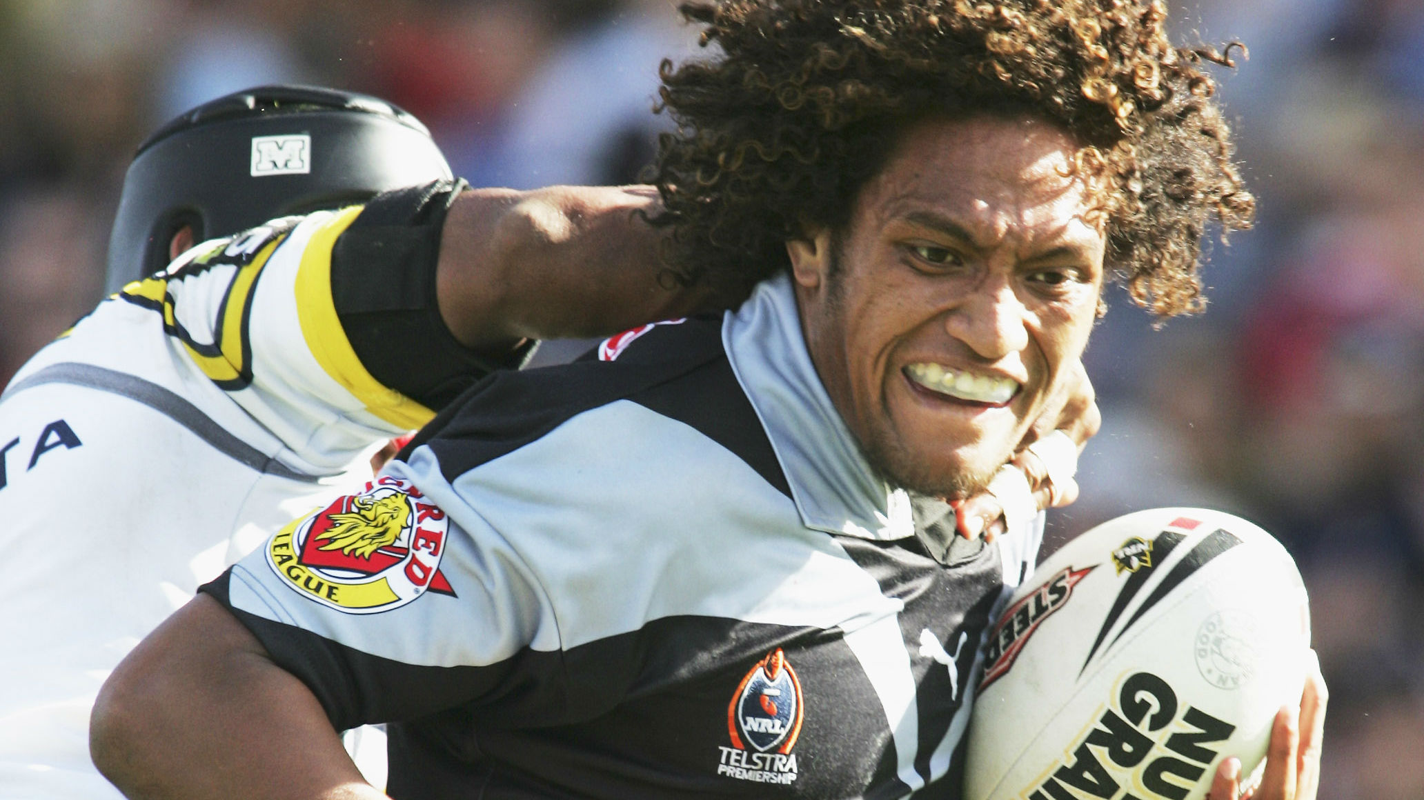 Manu Vatuvei of the Warriors in action during the NRL round three match between the Warriors and the Cowboys at Ericsson Stadium on March 27, 2005 in Auckland, New Zealand. Getty Images.