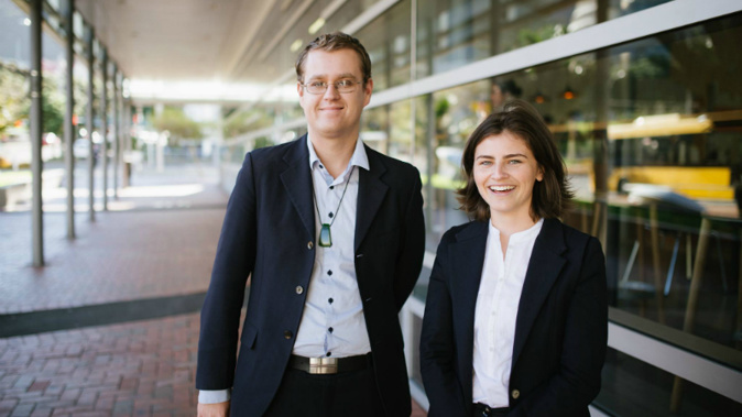 Green Party candidates Chloe Swarbrick and Jack McDonald. (via Facebook)