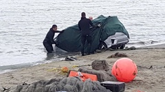 Police recover Bruce Imrie's vehicle after it plunged into the sea near Shag Rock in March, killing his wife Maureen (Andrew King).