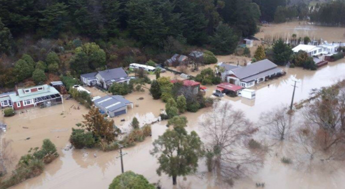 Flooding on the Taieri River. (Otago Regional Council via Twitter)