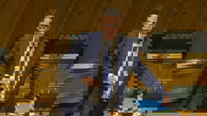 Clutha-Southland MP Todd Barclay arriving in the debating chamber for Question Time today (Mark Mitchell).