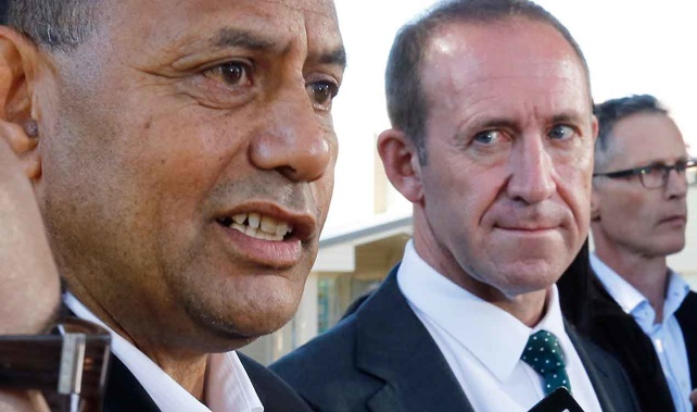 Willie Jackson (L) with Labour Party leader Andrew Little (NZ Herald) 