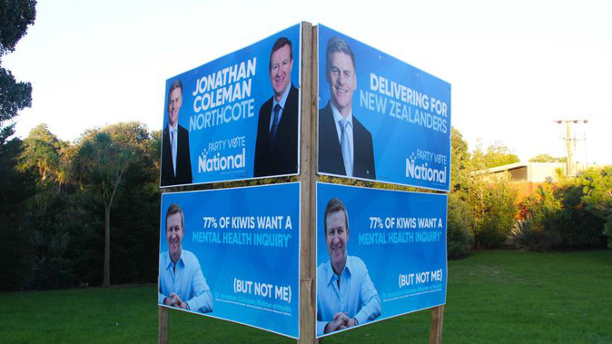 Billboards criticising Jonathan Coleman (Photo / ActionStation)
