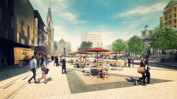Artist's impression of the main event space of Cathedral Square (Supplied).
