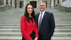 Jacinda Ardern as the new Labour leader with her deputy Kelvin Davis (Getty Images).