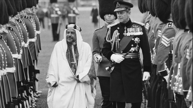 Sheikh Isa ibn Salman Al Khalifa, the Emir of Bahrain, and Prince Philip at Windsor during a State Visit to the UK in 1984