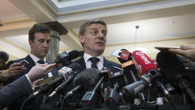 Bill English is clearly rattled over the Todd Barclay texts. Photo / New Zealand Herald