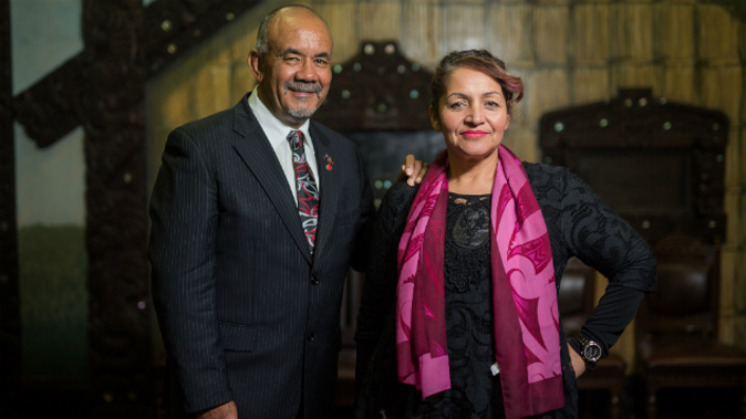 Maori Party co-leaders Te Ururoa Flavell and Marama Fox hinted at a yet-to-be-released policy that would wipe the loans of people who stay in the country. (Getty)