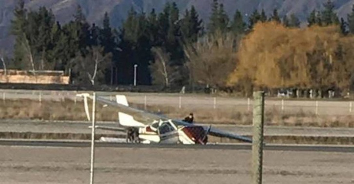 Emergency services are responding to an incident at Queenstown Airport where a small plane crashed this morning. Photo / Mauro Ramirez Andaur