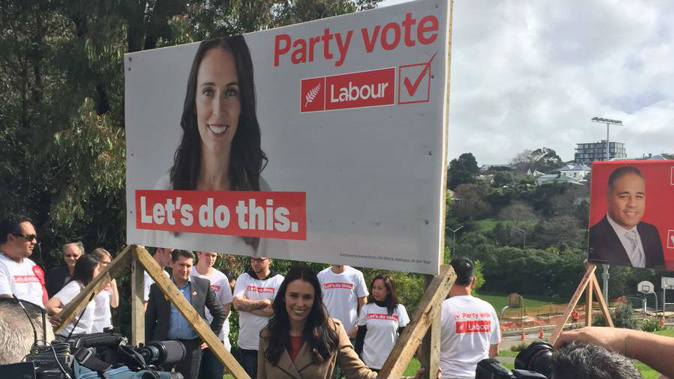 Jacinda Ardern has unveiled Labour's new billboards. Photo / Supplied