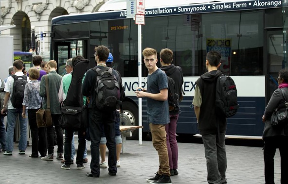 The Green Party is promising free public transport for students and young people. New Zealand Herald Photograph by Dean Purcell.