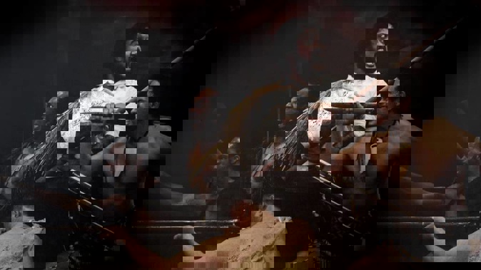 One of the images in the Battle of Gate Pa (1846) exhibition, on display in Tauranga.