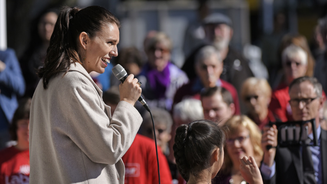 Jacinda Ardern realises the moment she confirms a policy the hyenas will be in to strip her bones. (Photo / NZ Herald) 