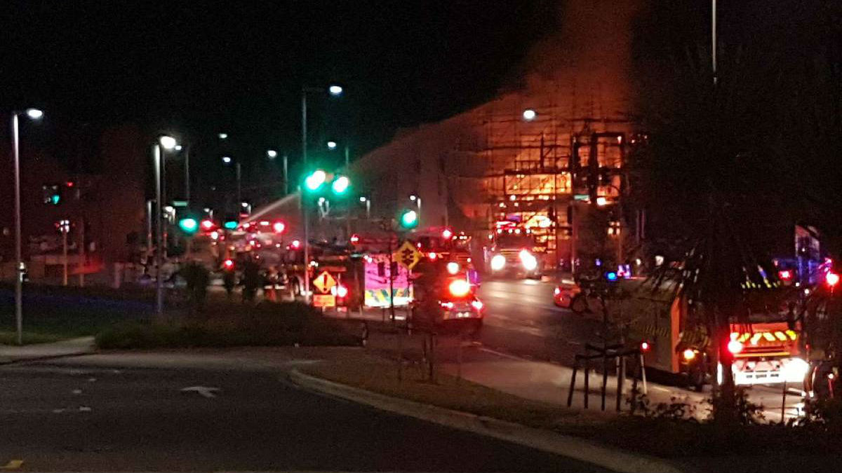 A large fire engulfed an apartment in a brand new housing development in Hobsonville this morning. (Photo NZ Herald)