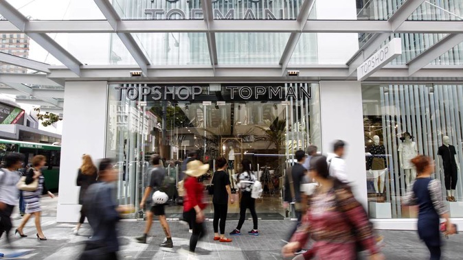 Shoppers at Topshop, Topman on Queen St in Auckland (Chris Gorman)