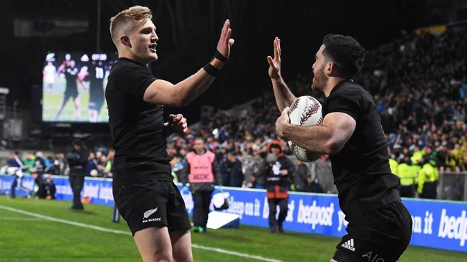 Damian McKenzie and Nehe Milner-Skudder have both retained their place in the back three. (Photo / photosport.nz)