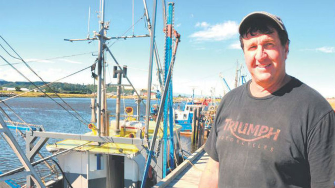 Skipper Mark Thomas with vessel the Wendy J (NZ Herald-supplied)