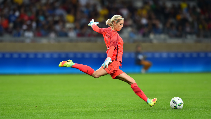 Goalkeeper Erin Nayler will get her 50th cap for the Football Ferns on Wednesday (Photosport)