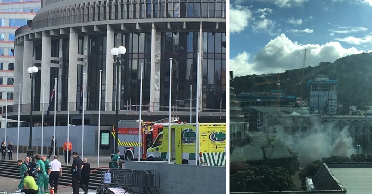 Reports person has set themselves on fire outside Parliament (Image / NZH)