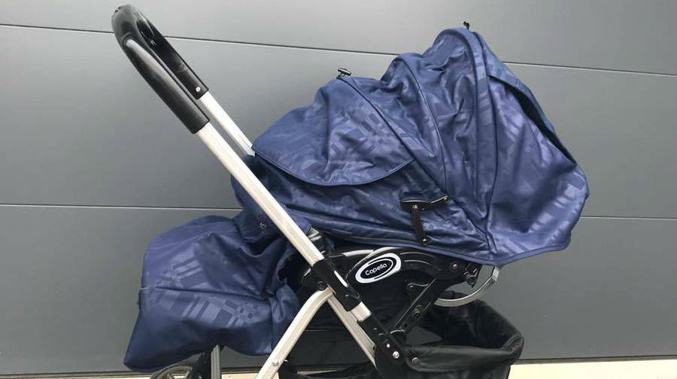 The pram that was not a "good look" for the Christchurch beauty parlour. (Photo / NZ Herald)