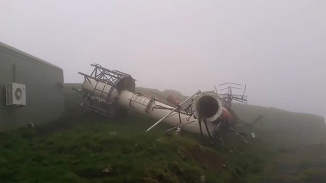 The top 3 sections of the tower have completely blown off (Photo / Supplied)