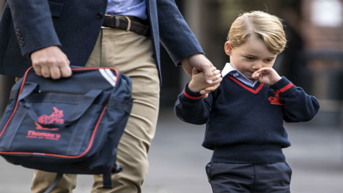 Prince George of Cambridge arrives for his first day of school (Photo \ Getty Images)