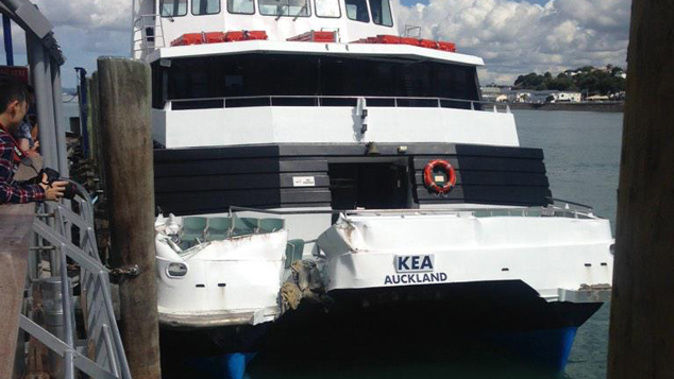 The Fullers ferry when it crash two years ago (Photo \ SullivanNZ-Twitter)