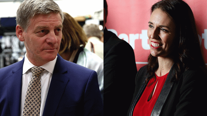 National leader Bill English and Labour leader Jacinda Ardern (Getty Images)