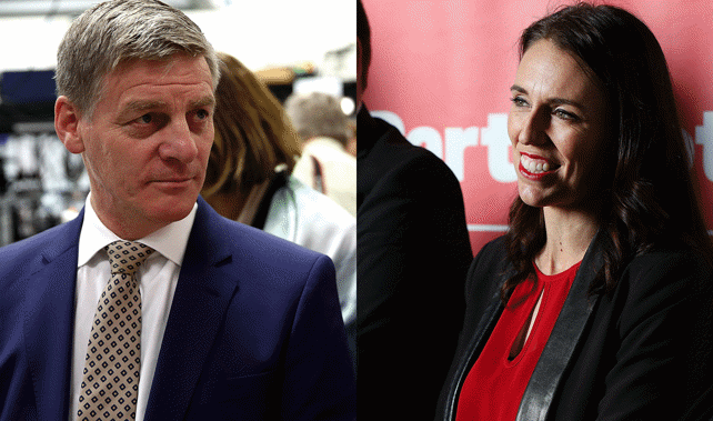 National leader Bill English and Labour leader Jacinda Ardern (Getty Images) 