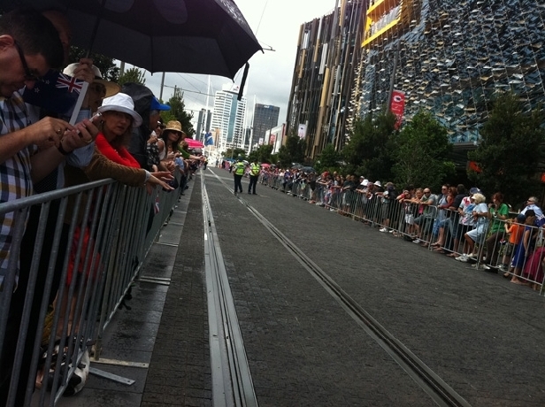 Royal fans wait at Wynyard Quarter (Newstalk ZB staff)