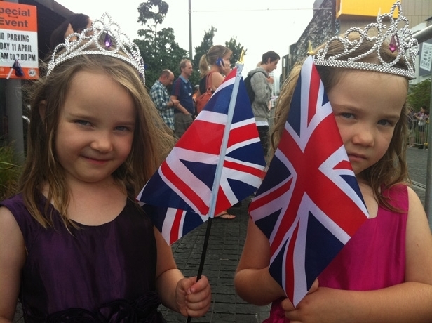 Children waiting for the royals at Wynyard Quarter (Newstalk ZB staff)