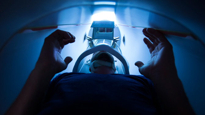 Researchers are using a saline filled, human body-shaped fish tank to test MRI-safe implants (Getty Images)