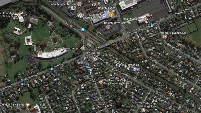 The driver was stabbed while working the 361 route for Murphy Buses on Browns Rd in Manurewa yesterday evening. (Photo / Google Maps)