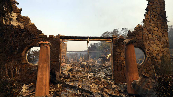 The entrance to the fire-ravaged Signorello Estate winery (Photo / AP)