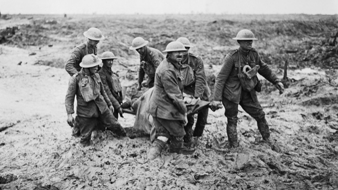 Construction workers in hard hats, business people in suits and nurses were among those who gathered to mark the battle of Passchendaele this morning. (Photo: Getty Images) 