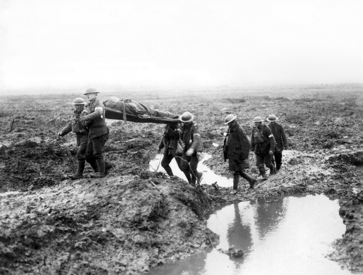 Canadian soldiers wounded at the Second Battle of Passchendaele