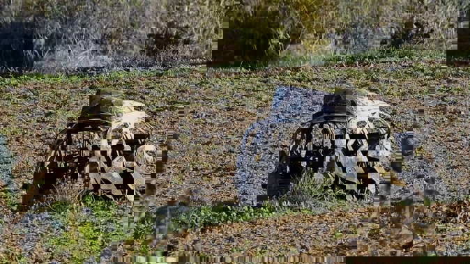 The wreckage of the car of investigative journalist Daphne Caruana Galizia lies next to a road in the town of Mosta, Malta yesterday. (Photo / AP)
