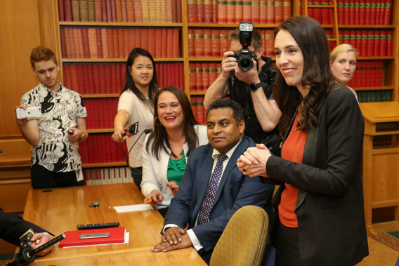 A standing ovation greeted Jacinda Ardern (Image / Getty Images)