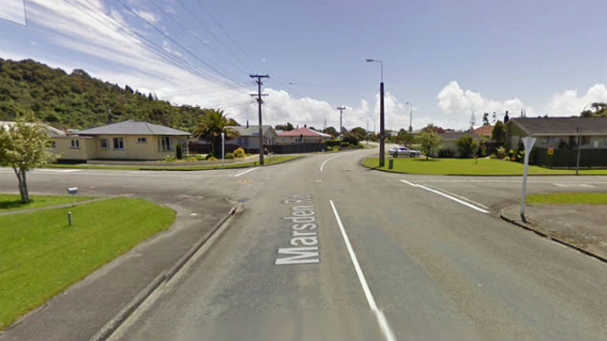 The intersection of Sinnott Rd and Marsden Rd, Greymouth, near where a woman was shot dead on Saturday. (Photo: Google Maps)
