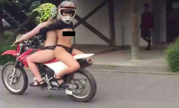 Six topless schoolgirls drove a dirt bike onto Hamilton Boys School grounds. Photo/NZ Herald