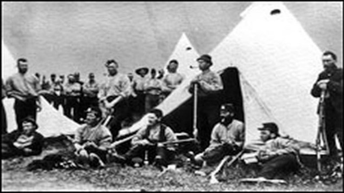 Troops get their orders to march on the pa at Parihaka where they dispersed 1600 Maori and destroyed houses and crops. ( Photo: NZ Herald file )
