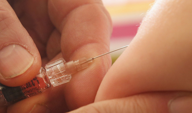 The MMR vaccine will help prevent the spread of the illness. Photo/Getty