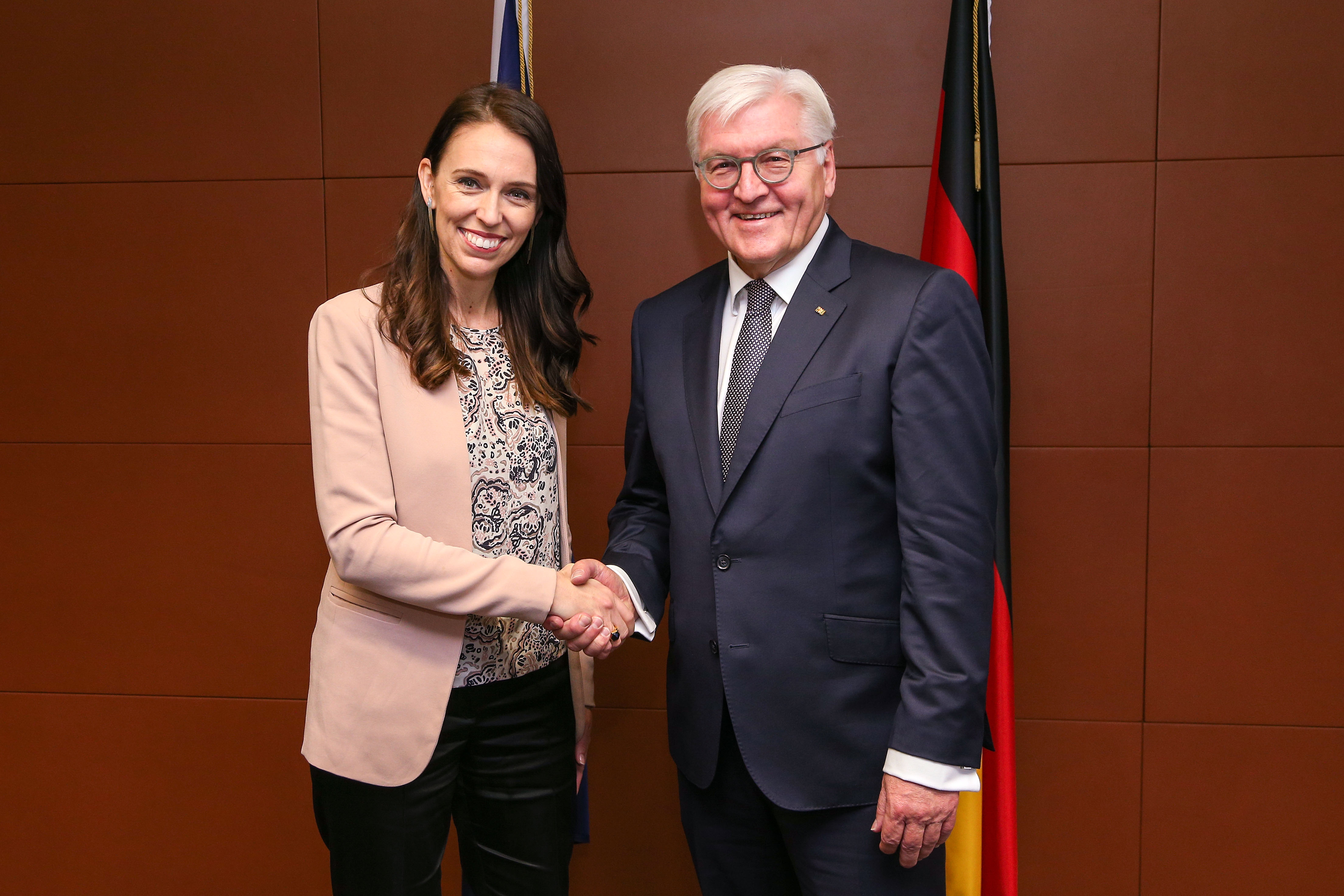 Jacinda Ardern met President Frank-Walter Steinmeier this morning. Photo/Getty