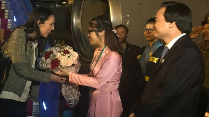 Jacinda Ardern meets with people in Vietnam while over there for TPP talks. (Photo/ Supplied)