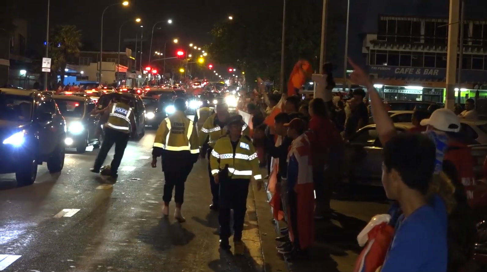 The police presence in Otahuhu after last week's game. Photo/NZ Herald