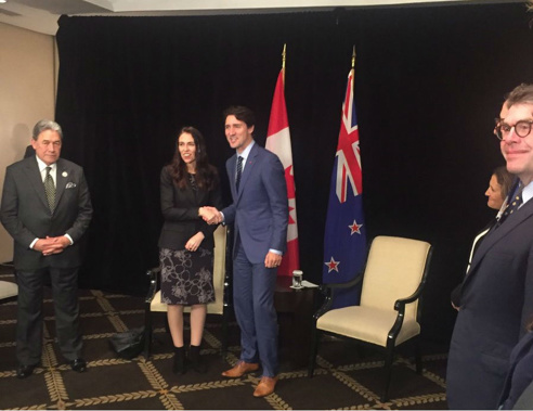 Winston Peters, Jacinda Ardern and Justin Trudeau. Photo/Barry Soper