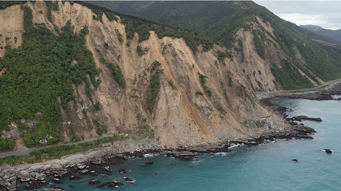 The 7.8 magnitude earthquake saw communities cut off by major slips and lifted the sea beds two metres, rendering the harbour unusable at low tide. (Photo \ Getty Images)