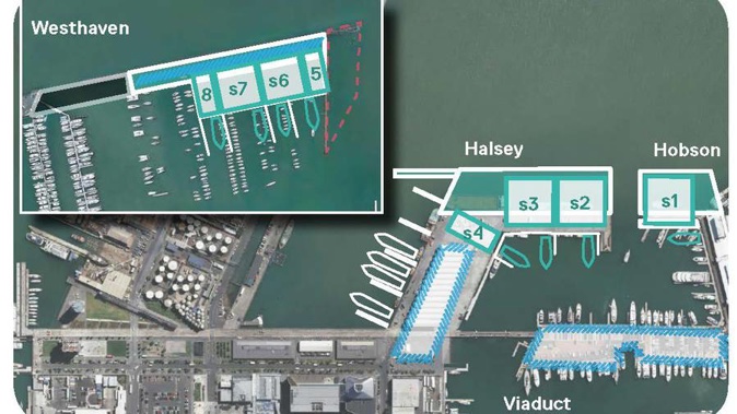 The Halsey Wharf and Westhaven Marina options.