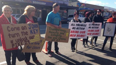 The families of the victims have protested for years to get the mine unlocked. (Photo / Newstalk ZB)